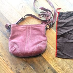 Coach Suede Crossbody Messenger Handbag Purse